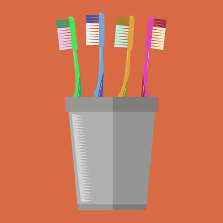 Plastic Toothbrush Dental Symbol. Oral Care. Mouth Cleaning Toolのイラスト素材