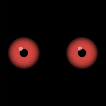 Red Devil Eyes Isolated on Black Backgroundのイラスト素材