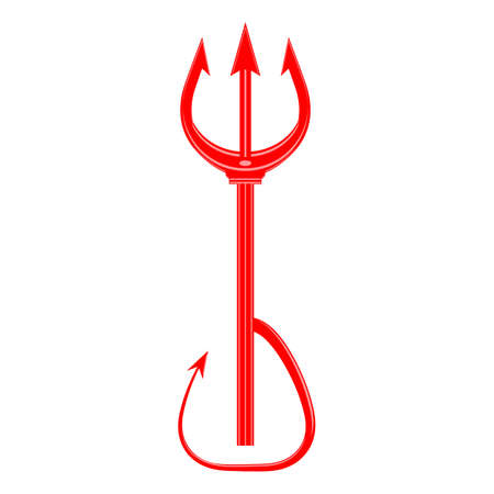 Red Trident for Devil Isolated on White Backgroundのイラスト素材