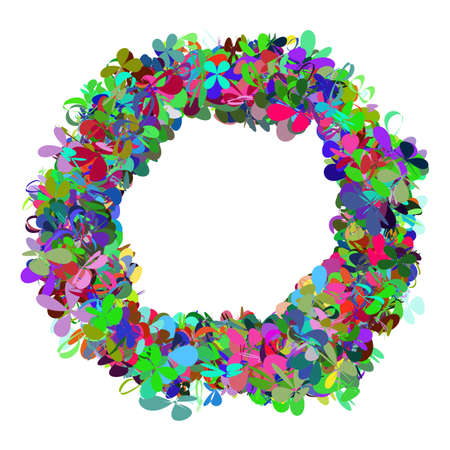 Colorful Flower Frame Isolated on White Backgroundのイラスト素材