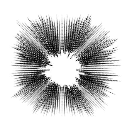 Explode Flash, Cartoon Explosion, Star Burst Isolated on White Backgroundのイラスト素材