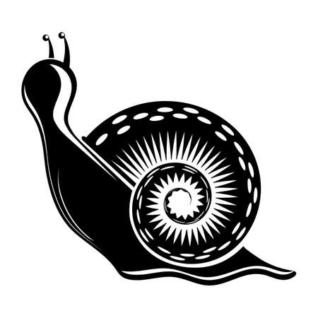 Animal Icon. Snail Logo Isolated on White Backgroundのイラスト素材