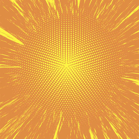Explode Flash, Cartoon Explosion, Star Burst Isolated on Yellow Backgroundのイラスト素材