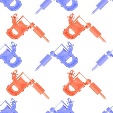 Induction Tattoo Machine Pattern Isolated on White Backgroundのイラスト素材