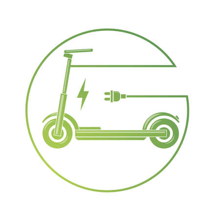 Electric Scooter Icon Isolated on White Backgroundのイラスト素材