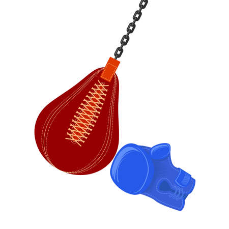 Boxing Bag Icon and Glove Isolated on White Backgroundのイラスト素材