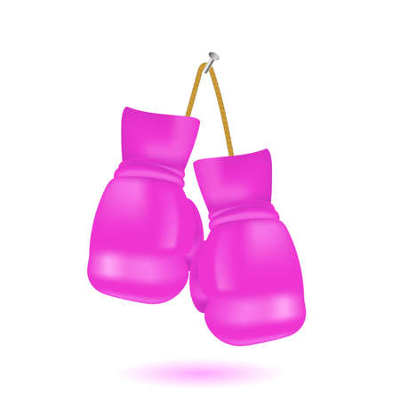 Pink Boxing Glove Icon Isolated on White Backgroundのイラスト素材