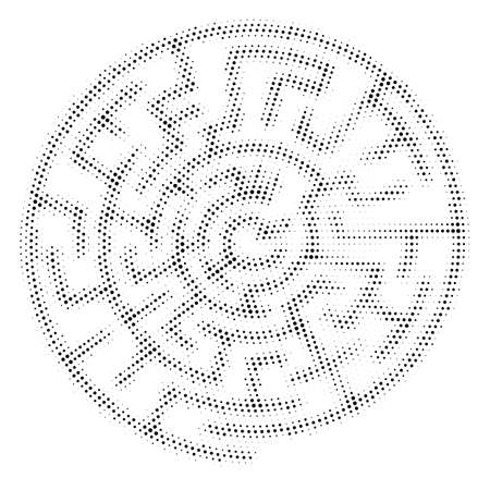 Halftone Pattern. Set of Dots. Dotted Texture on White Background. Overlay Grunge Template. Distress Linear Design.のイラスト素材