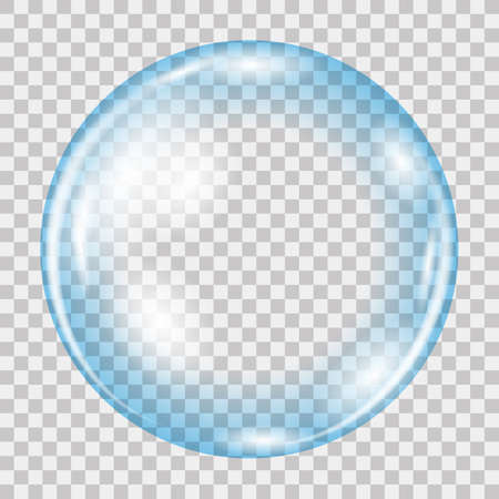 Transparent Circle Soap Bubble Icon on Grey Checkered Backgroundのイラスト素材