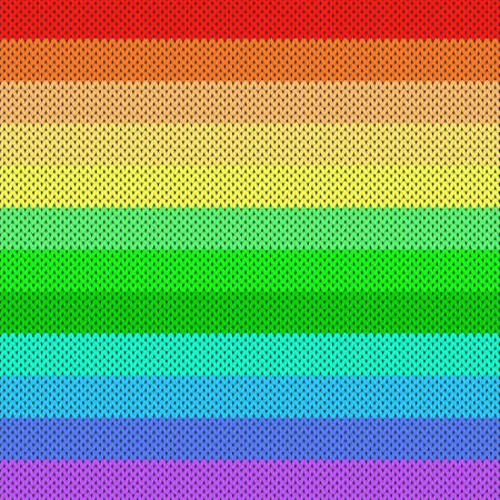 Colorful Stylish Horizontal Stripes. Colored Geometric Knitted Texture . Woolenricot Print. Winter Fabric Patternのイラスト素材
