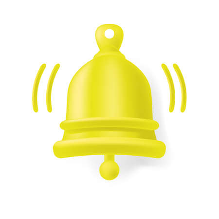 Yellow or Gold Bell Icon Isolated on White Backgroundのイラスト素材