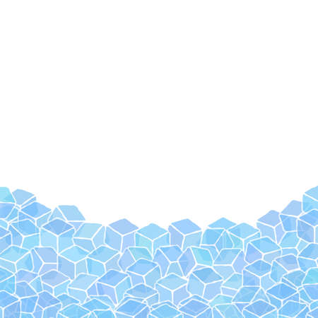 Ice Cubes for Drinbk on White Background. Blue Solid Crystal Set.のイラスト素材