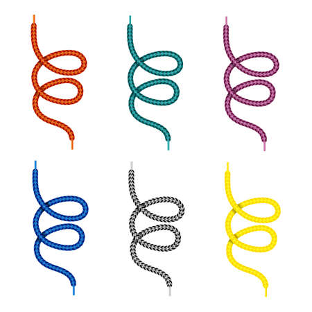 Set of Colored Shoelace Isolated on White Backgroundのイラスト素材