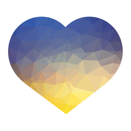 Ukraine Colored Heart Isolated on White Background. Ukrainian Peace Symbol.のイラスト素材