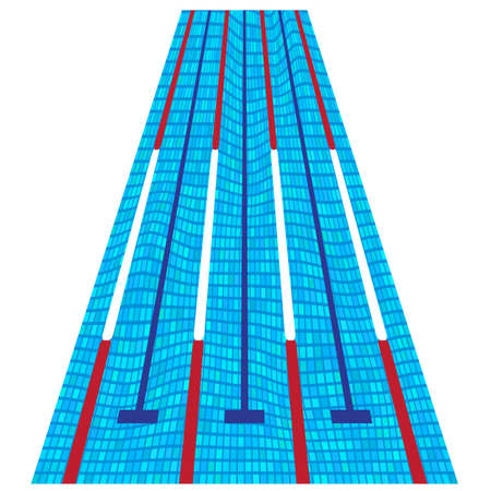 Sport Swimming Pool Texture. Transparent Wave Surface Reflect. Blue Mosaic Background.のイラスト素材