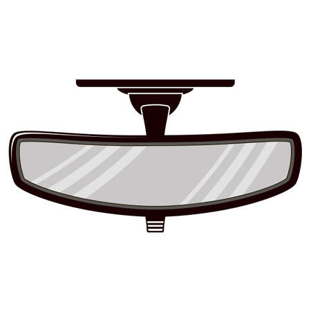 Modern mirror car icon view from inside illustration isolated on white background.のイラスト素材