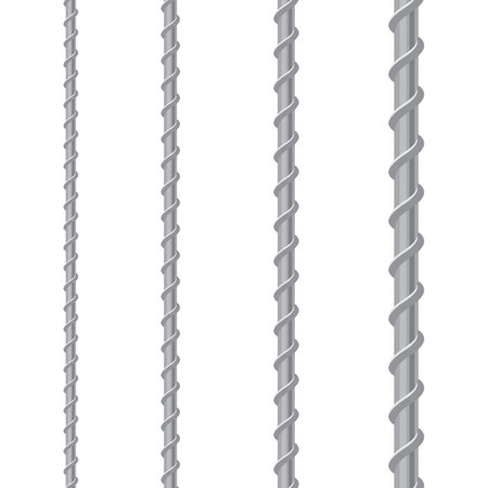 Rebars, Reinforcement Steel Isolated on White Background. Construction Metal Armature.のイラスト素材