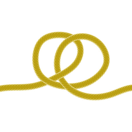 Yellow Rope Knot Icon Isolated on White Background.のイラスト素材