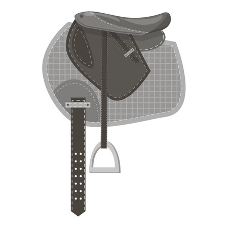 General Grey Saddle Isolated on White Background.のイラスト素材