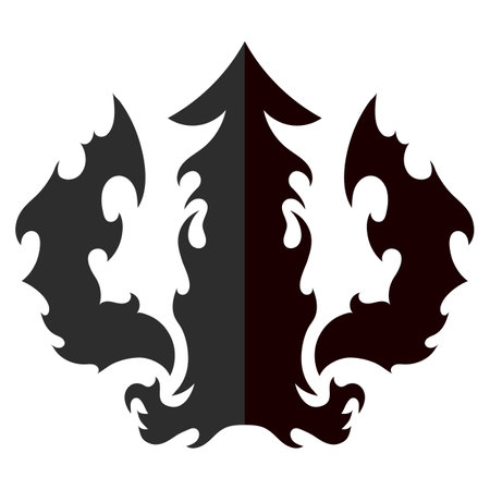 Trident Silhouette Icon Isolated on White Background.のイラスト素材