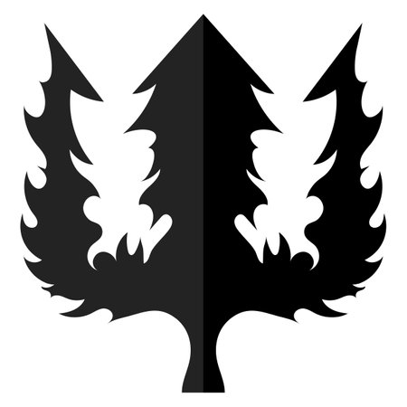 Trident Silhouette Icon Isolated on White Background.のイラスト素材
