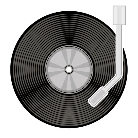 Vinyl plate disc isolated on white background. Music retro icon.のイラスト素材