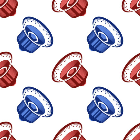 Musical Subwoofer Icon Seamless Pattern Isolated on White Background.のイラスト素材