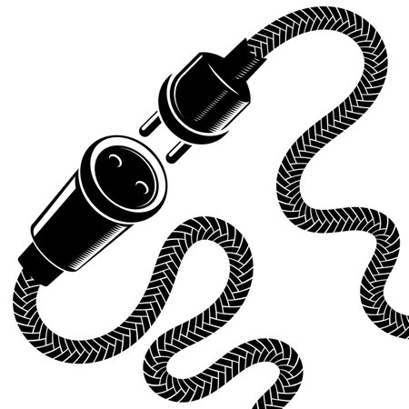 Plug Icon Isolated on White Background. Electric Symbol.のイラスト素材
