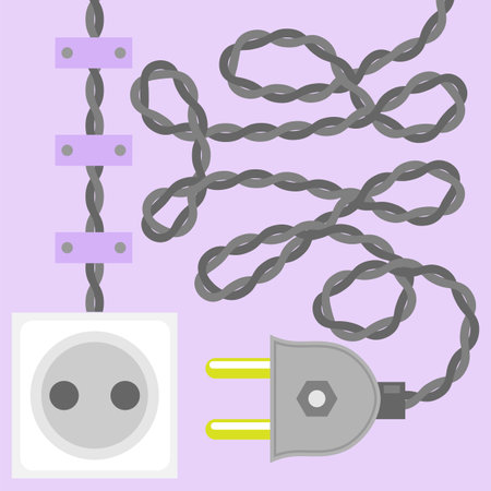 Plug Icon Isolated on Purple Background. Electric Symbol.