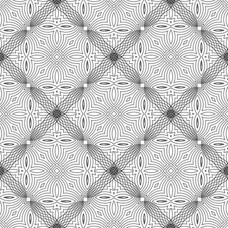 Line Icon Seamless Pattern Isolated on White Background.のイラスト素材