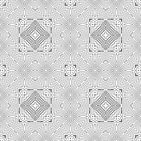 Line Icon Seamless Pattern Isolated on White Background.のイラスト素材