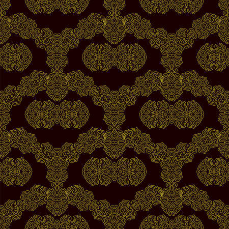 Line Icon Seamless Pattern Isolated on Black Background.のイラスト素材