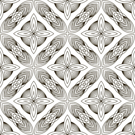 Line Icon Seamless Pattern Isolated on White Background.のイラスト素材