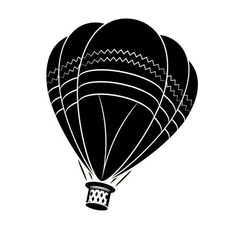 Vector Hot Air Balloon Icon Isolated on White Background.のイラスト素材