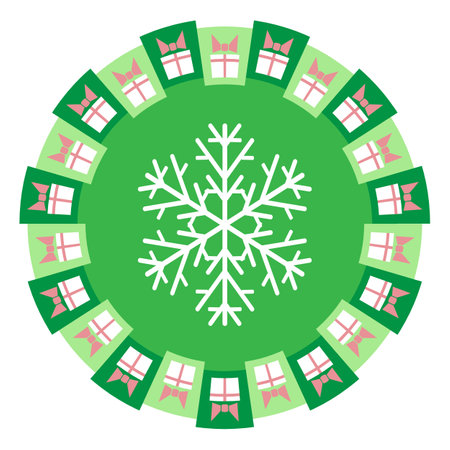 Colorful illustration with Snowflake Icon on White Background.のイラスト素材