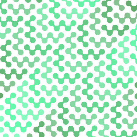 Vector Meta ball Connect Dot Set. Green Molecule chain. Circle Shapes. Abstract Geometric Dots. Morphing Blob for Pattern, Sticker, Badge, Poster, Web Design.のイラスト素材