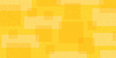 Vector Yellow Tech Finance Fintech Background. Abstract Pixel Pattern. Digital Business Technology or Science Research Presentation Backdrop.のイラスト素材