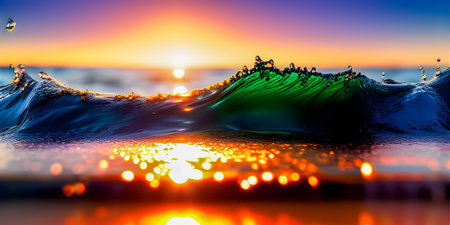 A big ocean wave. created by artificial intelligenceの素材