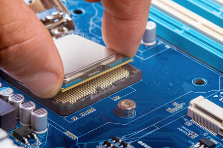 the master puts the processor into the motherboard socket