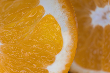 slice of orange macro shooting