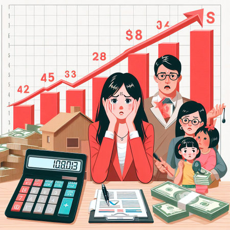 Family budget planning, family budget planning. Vector illustration of family budget planning.の素材