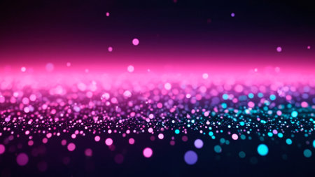 Abstract background with bokeh defocused lights and particles. Vector illustration.の素材