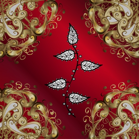 Background with red gradient and white abstract branch. Vector illustration.のイラスト素材