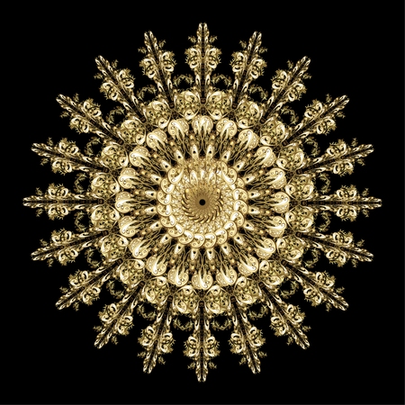 Oriental vector pattern with arabesque and floral elements. Abstract golden ornamentのイラスト素材