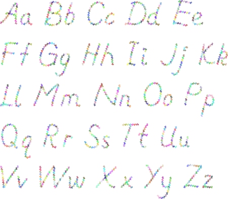 colorful  alphabet letters a to z fonts vector on white backgroundのイラスト素材