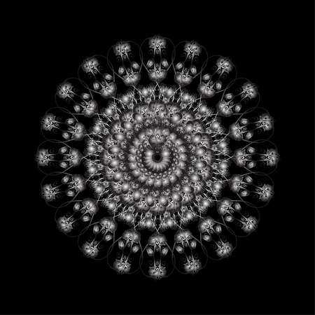 Oriental vector pattern with arabesque and floral elements. Abstract gray and white ornamentのイラスト素材