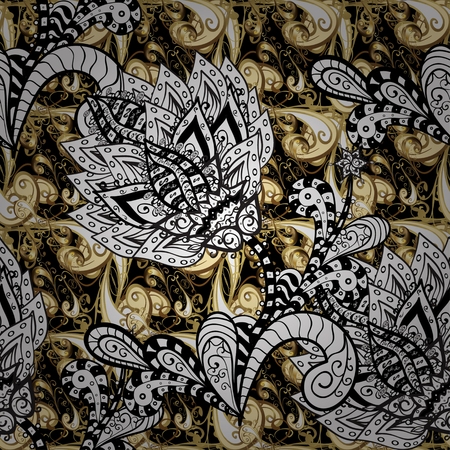 Abstract beautiful background, royal, damask ornament, vintage, rich seamless pattern, luxury, artistic vector wallpaper, floral, oldest style fashioned arabesque fabric for decoration and designのイラスト素材
