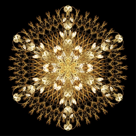 Oriental pattern with arabesque and floral elementsのイラスト素材