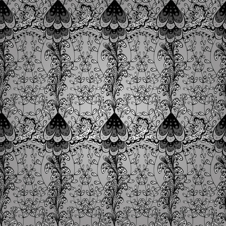 Seamless flower on grey backgroundのイラスト素材