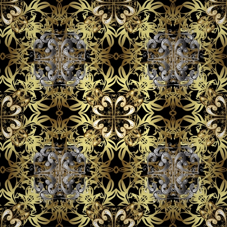 Abstract beautiful background, royal, damask ornament, vintage, rich seamless pattern, luxury, artistic vector wallpaper, floral, oldest style fashioned arabesque fabric for decoration and designのイラスト素材